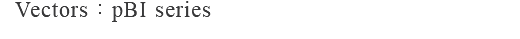 Vectors：pBI series